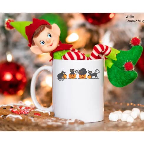 Black Cats Mug, Jack O Lantern Mug, Cat Lover Halloween Mug for wholesale by NVC Ecommerce LLC