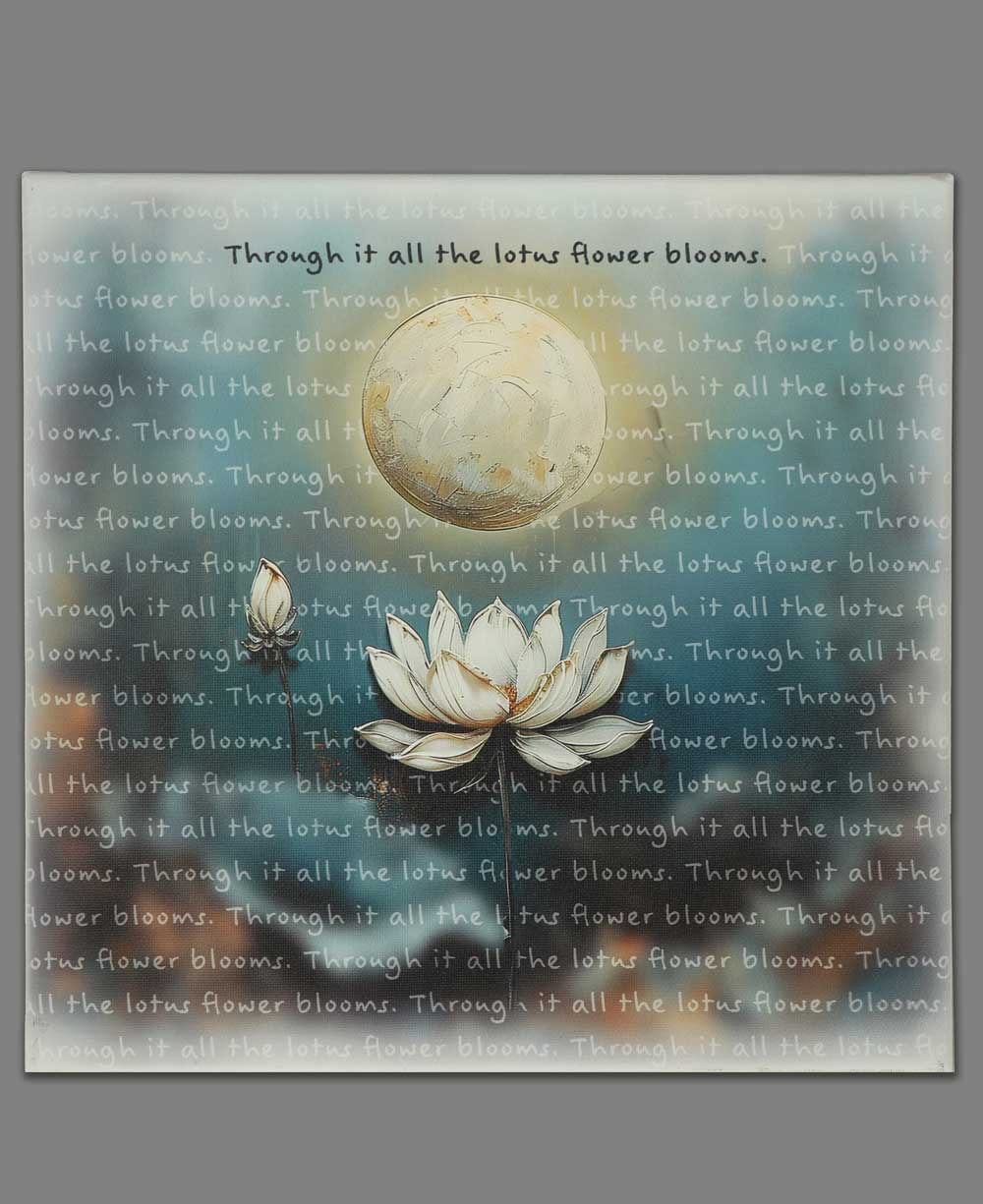 Buddha Groove - Wholesale Wall Art Set - Lotus and Moon Inspirational Canvas Art0