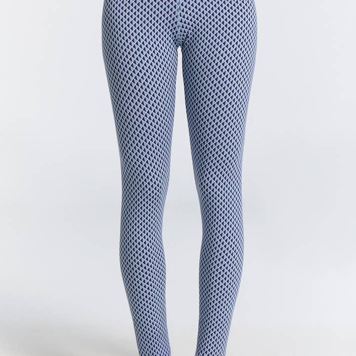 1611-131 | Leggings de mujer jersey de algodón - onda geométrica para venta al por mayor de Leela Cotton