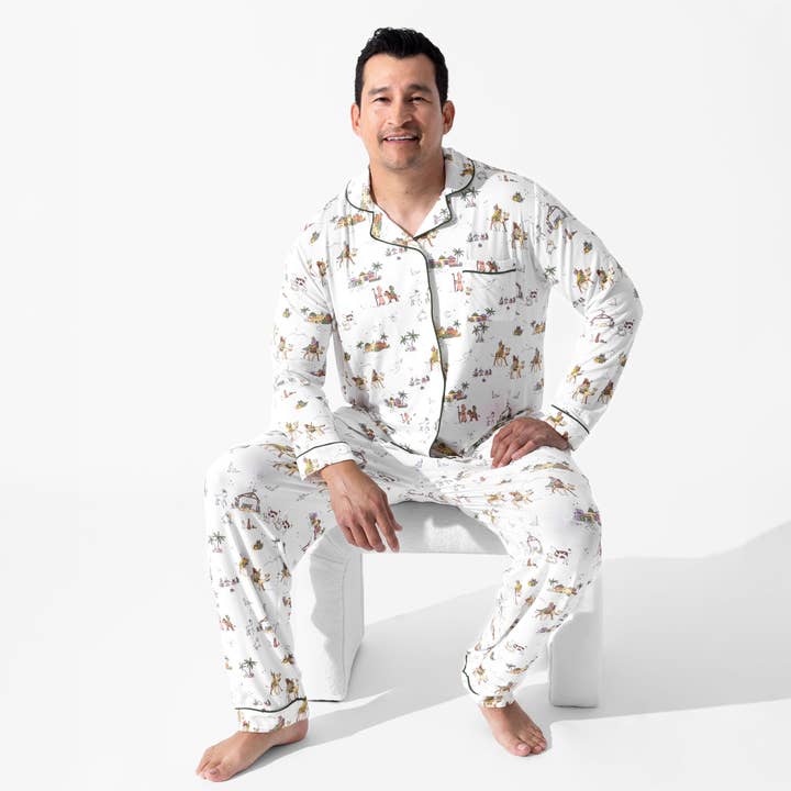 Yule Tide Bamboo Men's Pajama Set for wholesale by Bellabu Bear