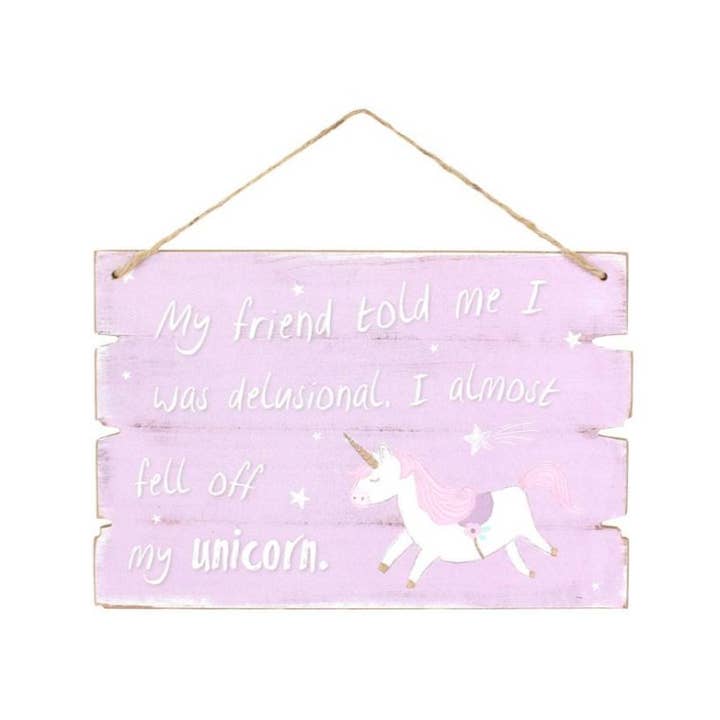 Purple Unicorn Hanging Signs for wholesale by Crystal Magick Wholesale Ltd