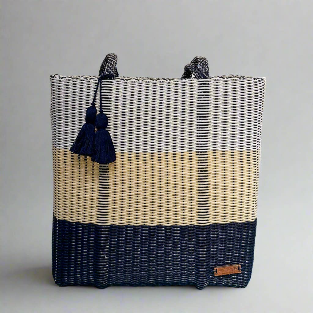 ixöq - Wholesale Tote Bag - Women's - Ixoq Recycled Plastic Cesta Tote Ex-Large ~ 3 Color Paneled1