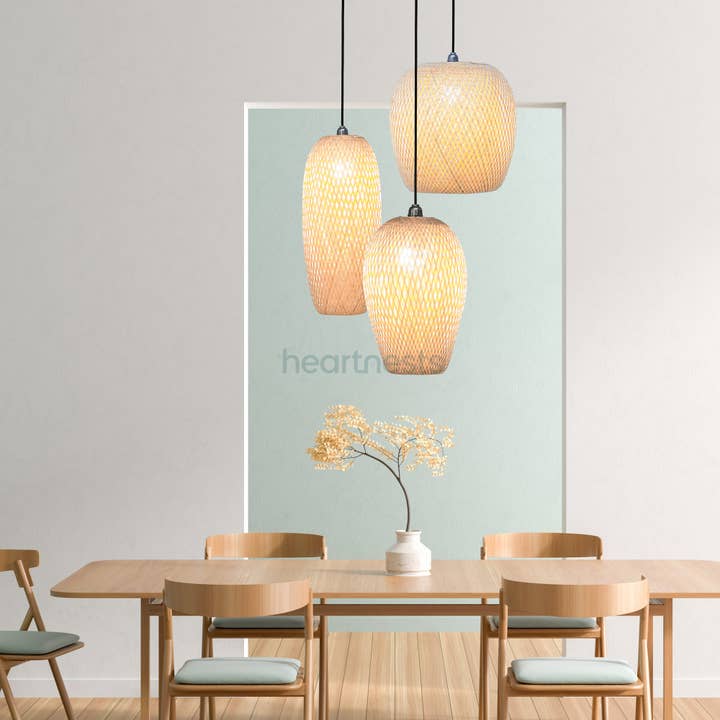 Lampada a sospensione Sylvia in bambù fatta a mano per la vendita all'ingrosso da parte di heartnests