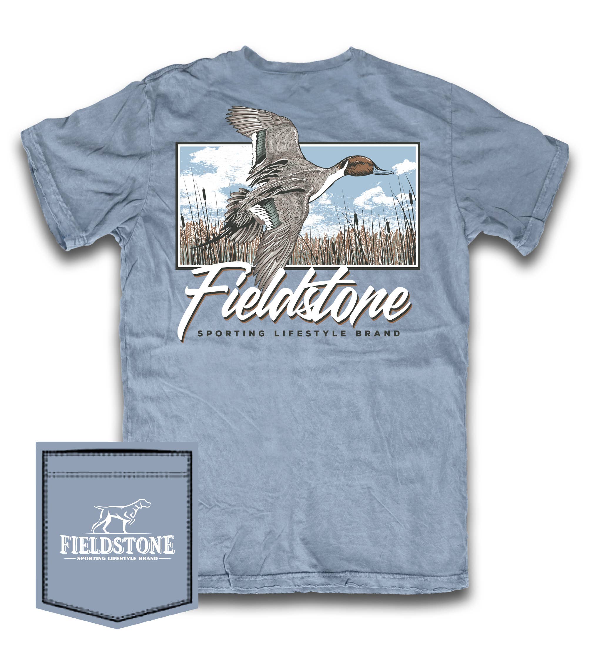 Fieldstone - Sporting Lifestyle Brand - Vente T-shirt sérigraphié – unisexe - Canard pilet (510)