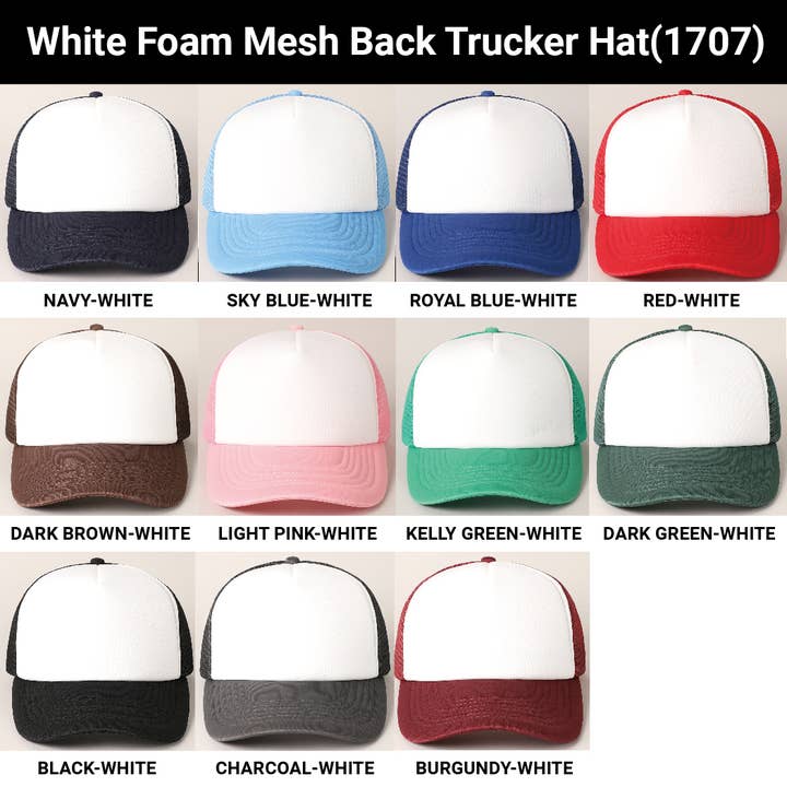Fashion City - Wholesale Trucker Hat - Unisex - Custom Embroidery Foam Mesh Back Trucker Hat
