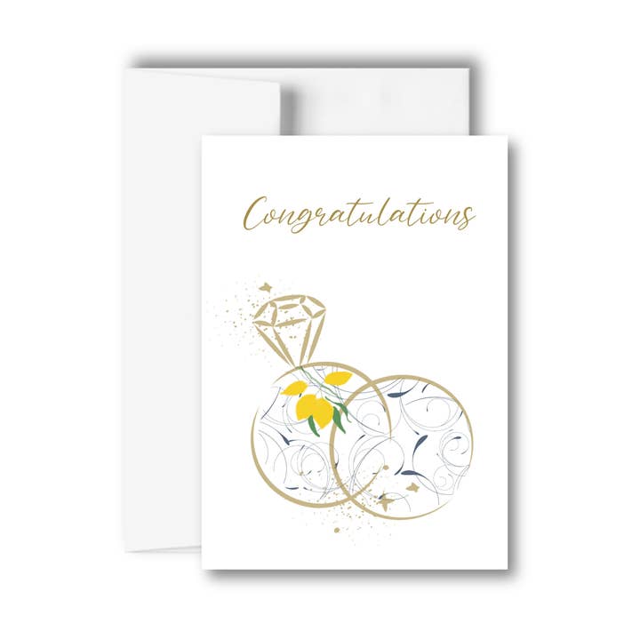 Gefeliciteerd Bruiloft Wenskaart- Trouwring voor wholesale door Brandi Creations Design Studio