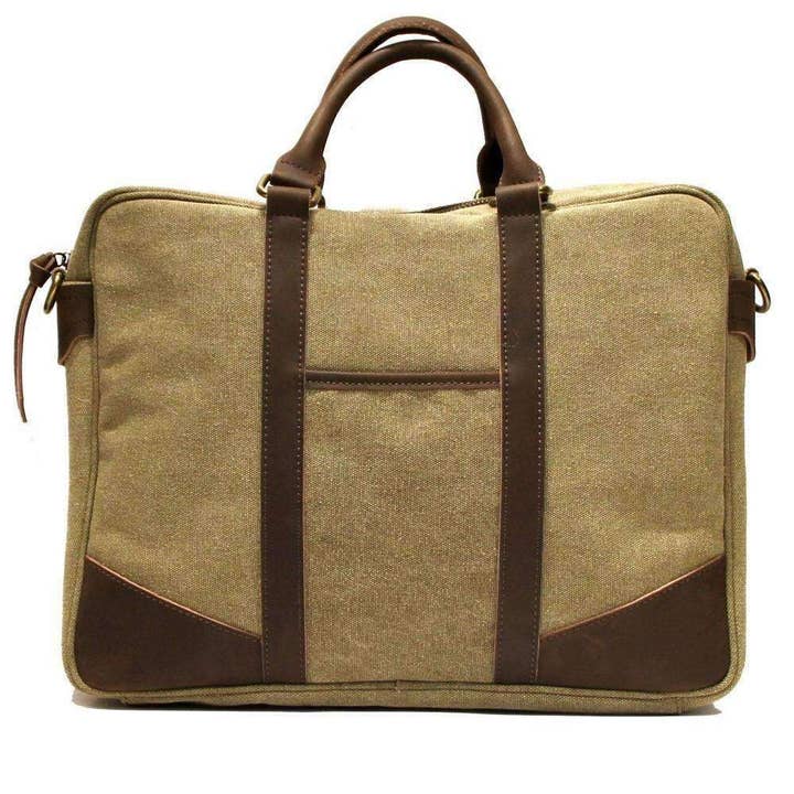 ZEDE PARIS - Wholesale Laptop Bag - Unisex - ARTS-ET-METIERS - Canvas and leather laptop bag1