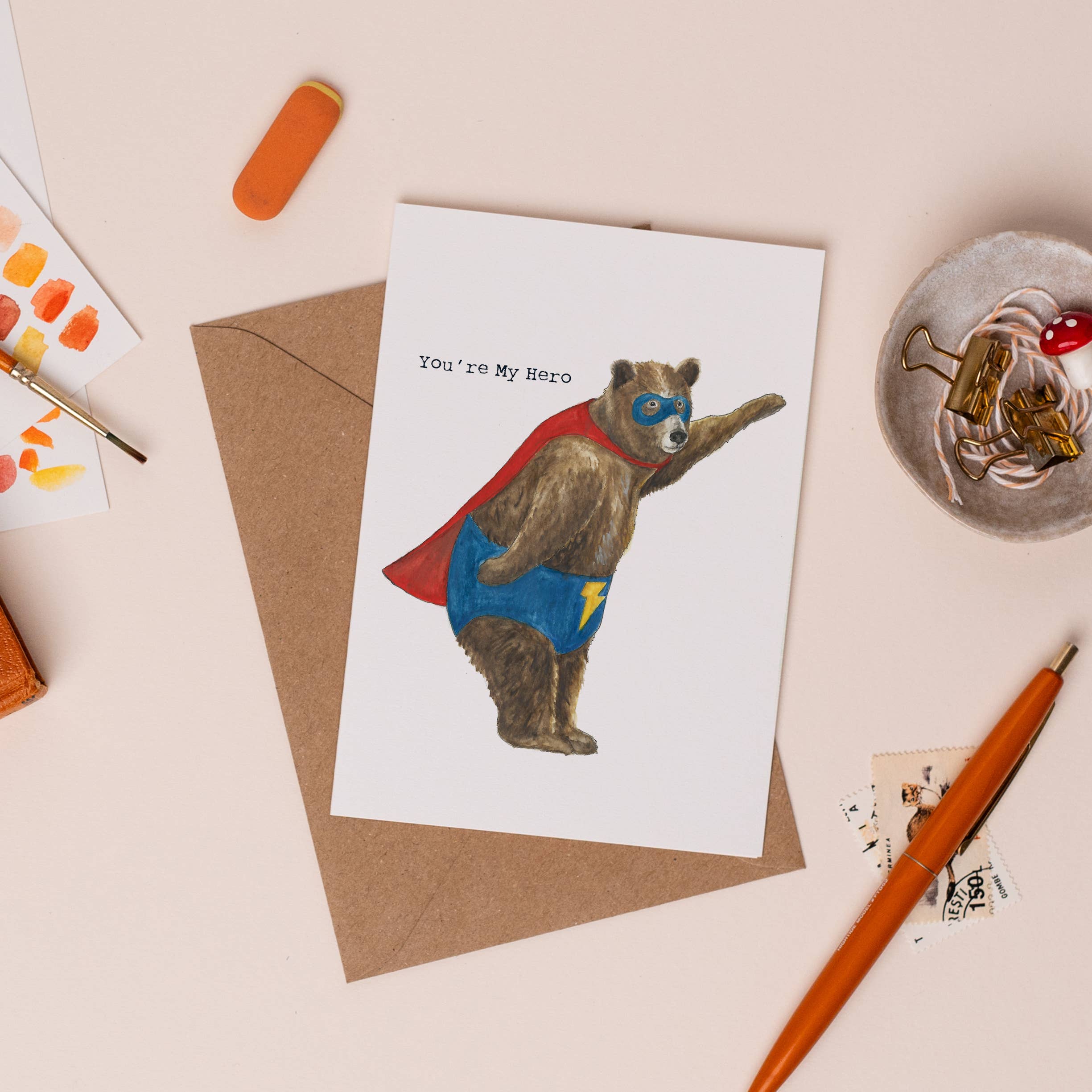 Mister Peebles - Wholesale Thank You Card - You're My Hero Card2