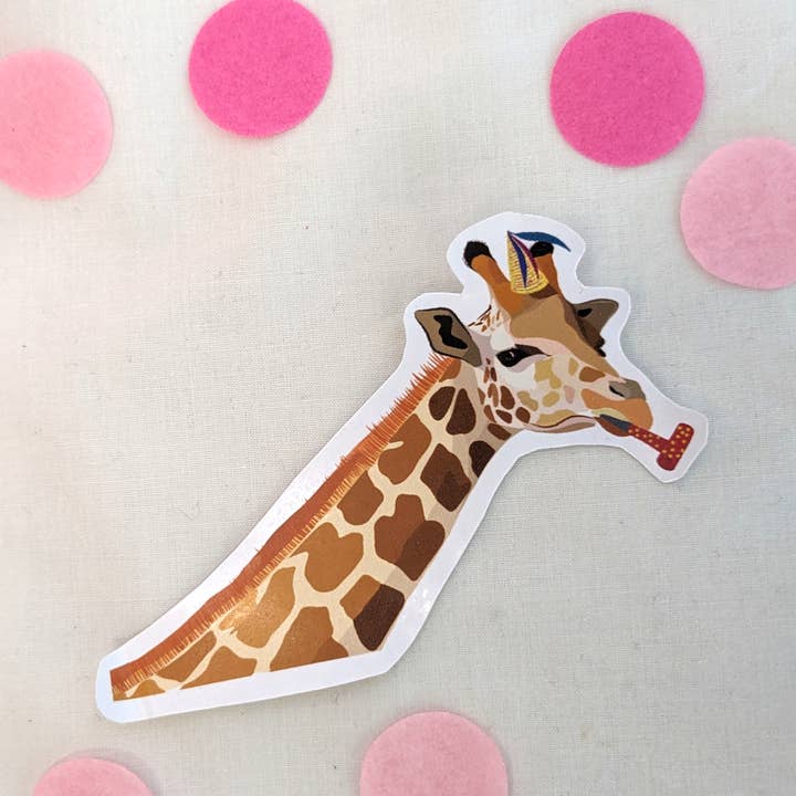 Giraffe Party animal sticker for wholesale by Sazzlebybell