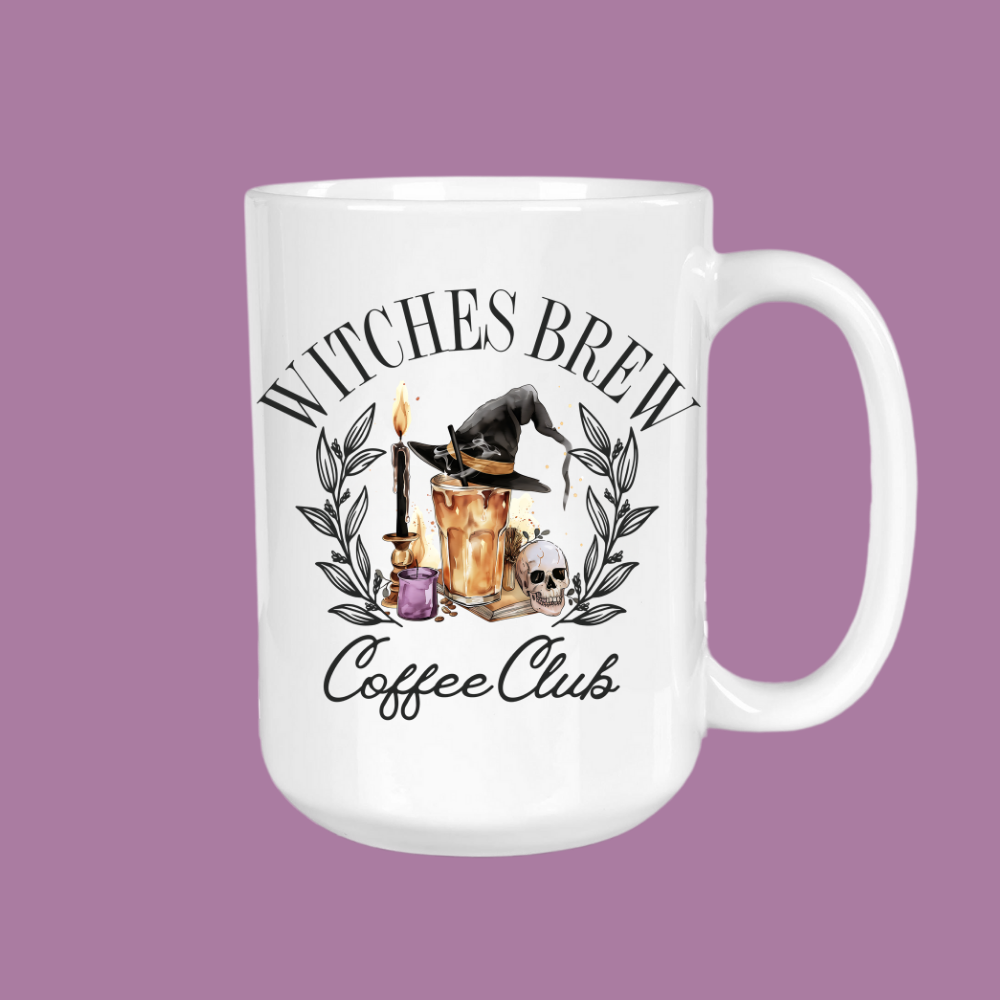 GirlySips - Wholesale Coffee Mug - Witches Brew Coffee Club, Spooky, Coffee Mug0