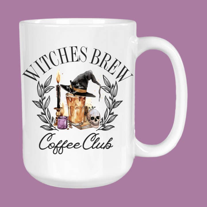 GirlySips - Wholesale Coffee Mug - Witches Brew Coffee Club, Spooky, Coffee Mug0