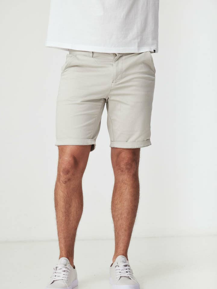 Baker Light Grey Slim Chino Shorts for wholesale by BLKWD APPAREL