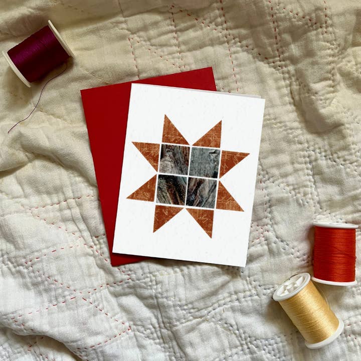 Carte de vœux Quilt Block (étoile du Nord) pour la vente par Cozy Arts