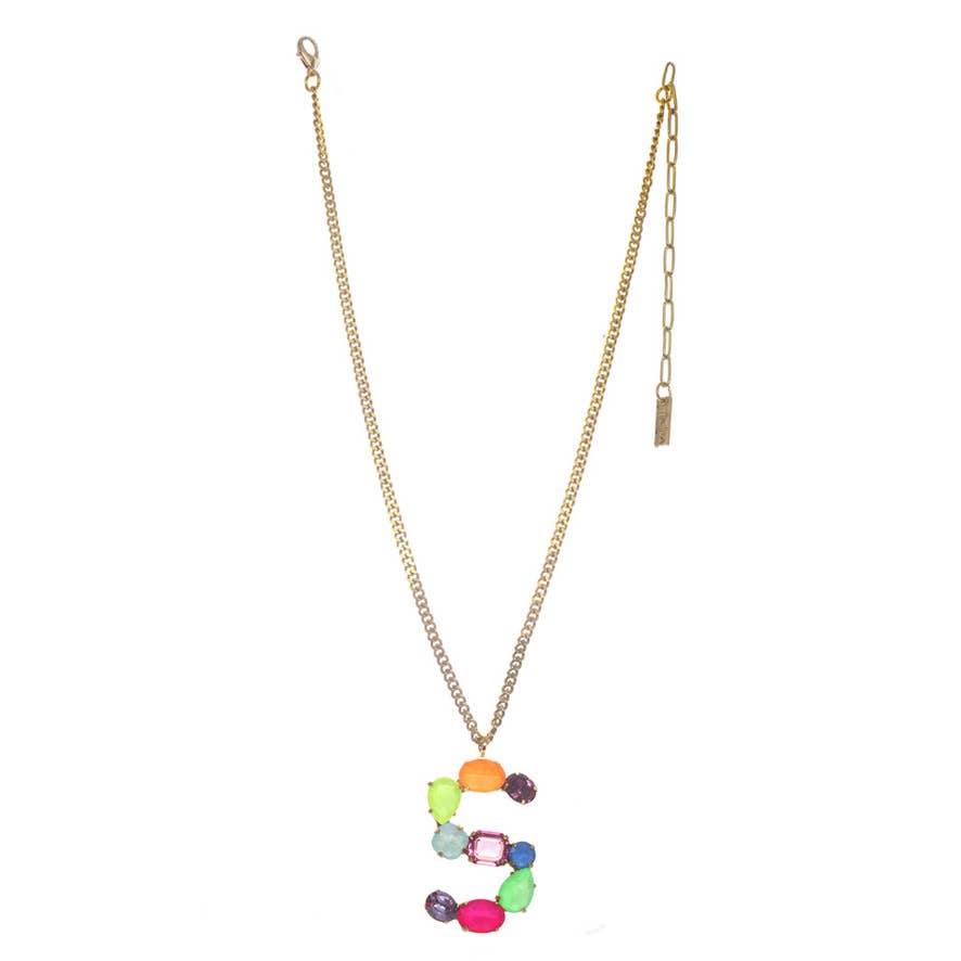 TOVA - Wholesale Pendant/Charm Necklace - Monograms in Neon Necklace51