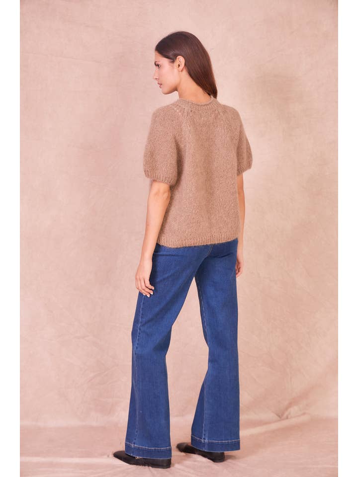 Calie Paris - Wholesale Knit Sweater - Women's - Short-Sleeve Mohair Blend Sweater11