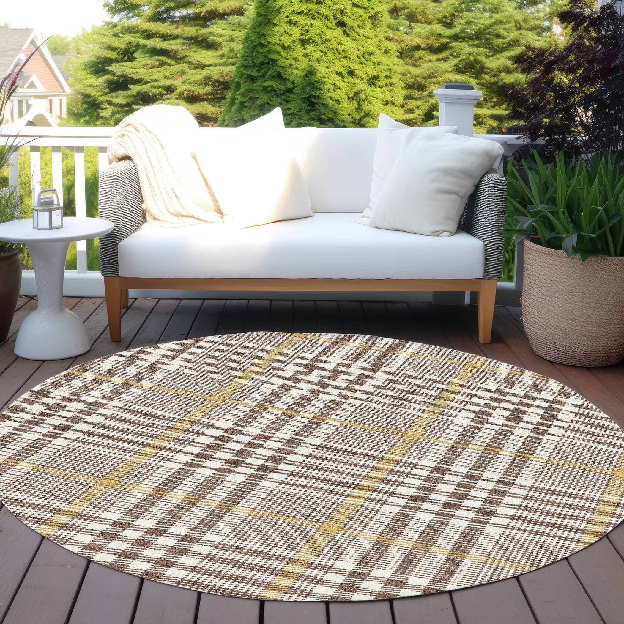 LOOMLAN - Wholesale Area Rug - Samira Brown Washable Indoor-Outdoor Rug3