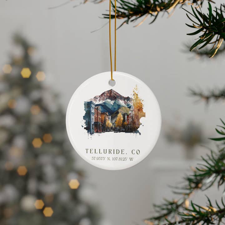 Premium Travel Art - Vendita all'ingrosso Decorazione - Ornamento Telluride: Souvenir Unico di Telluride, Decorazione di Telluride Colorado e Autentico Regalo di Natale di Telluride1