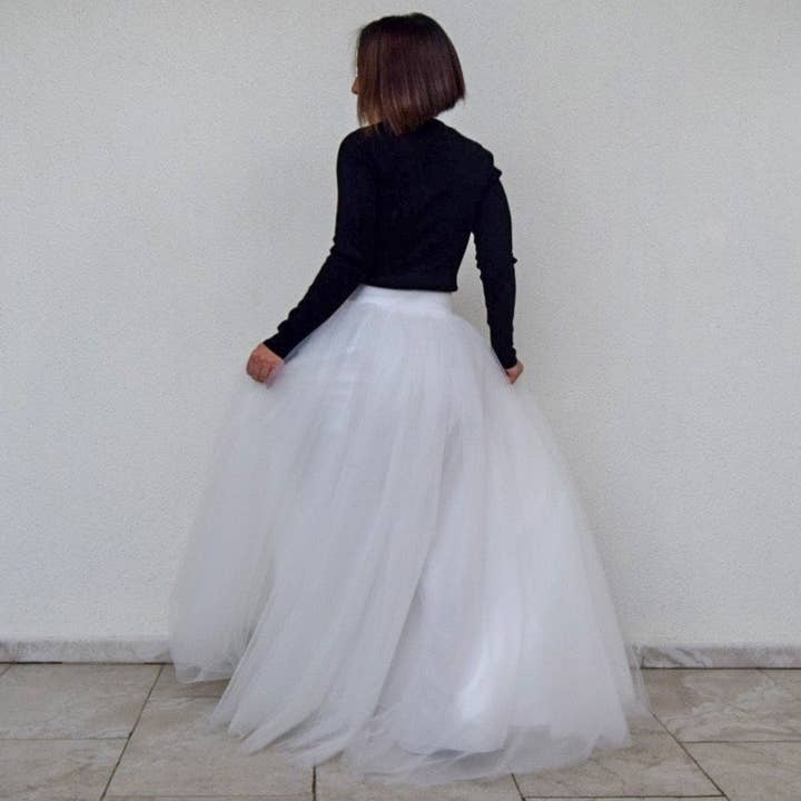 Modayladans - Wholesale Skirt - Women's - Long Voluminous Tulle Tutu Wedding Floor Length High0