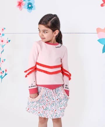 Kinderkind – Saia - Crianças por atacado – Saia de franja floral para meninas1