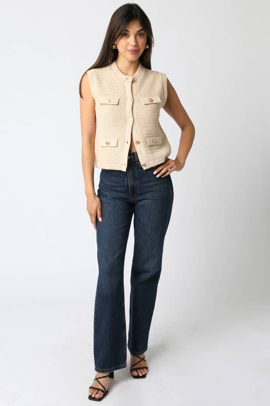 Olivaceous - Wholesale Knit Top - Women's - Selena Button Knit Top9