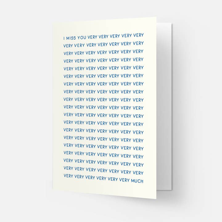 Miss very very very much - greeting card for wholesale by Kaart Blanche