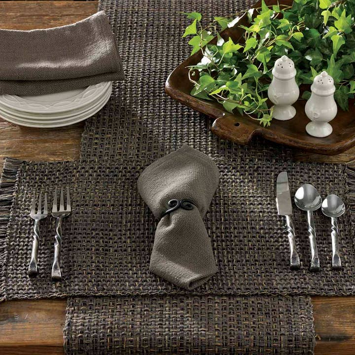 Tweed Table Runner - 54"L - Charcoal for wholesale by Park Designs