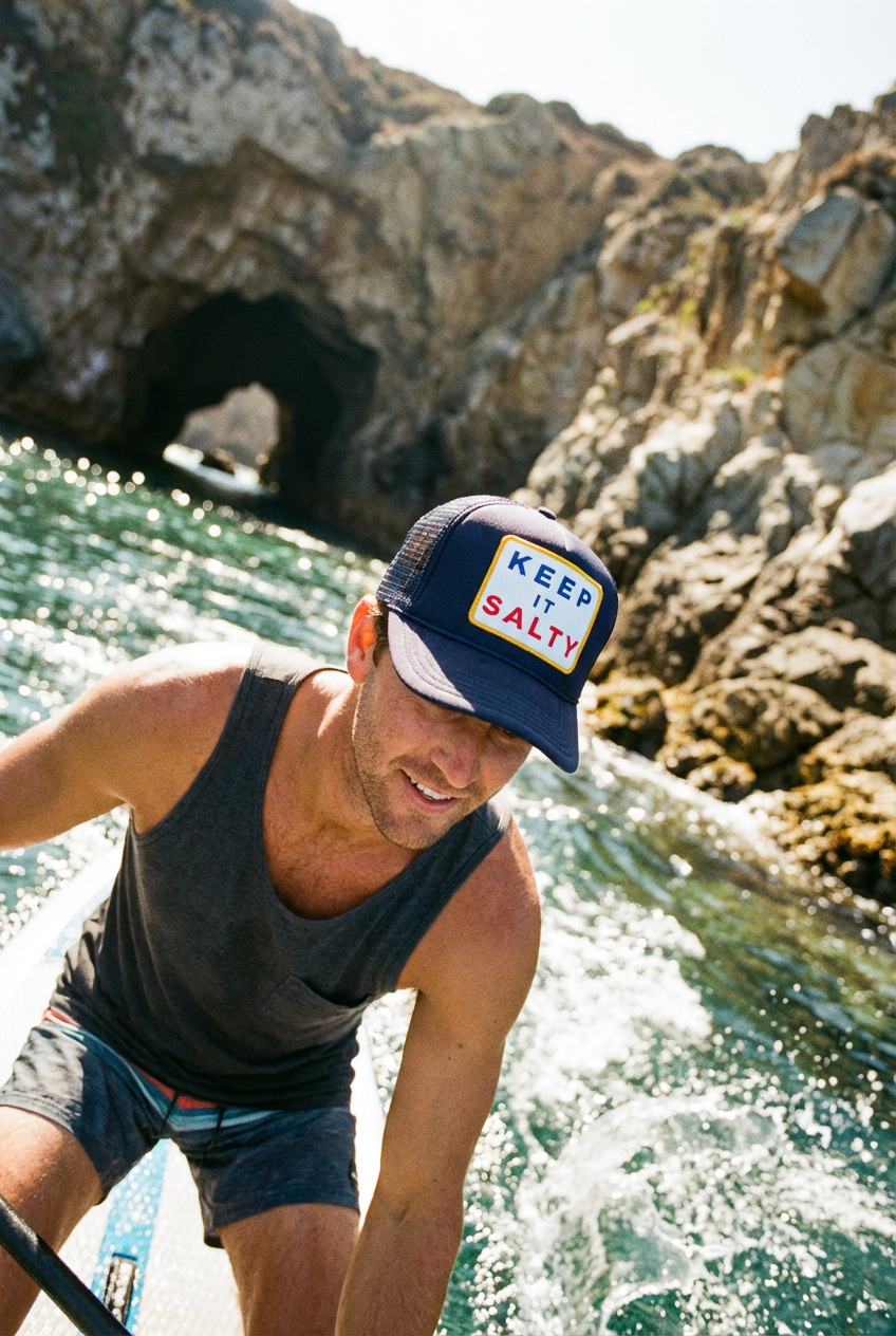 Keep It Salty Trucker Hat in Navy for wholesale on Faire2