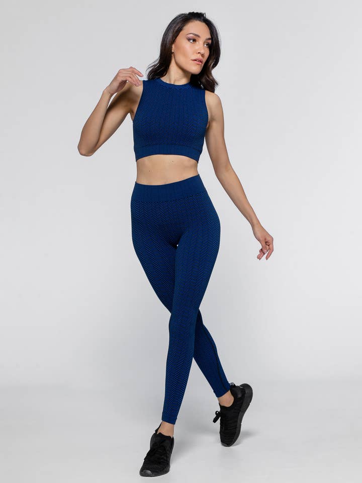 Set Herringbone Donna Blue/Black | Heart and Soul for wholesale by HEART and SOUL