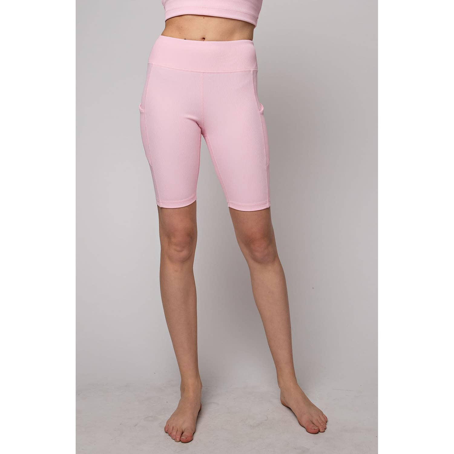 Rae Mode - Wholesale Athletic Shorts - Women's - NYLON RIB BIKER PANTS WITH SIDE POCKETS23