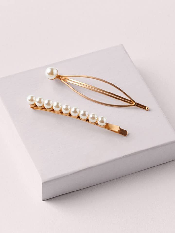 Jeweled Pearl Bobby Pins Set for wholesale by The Hair Edit