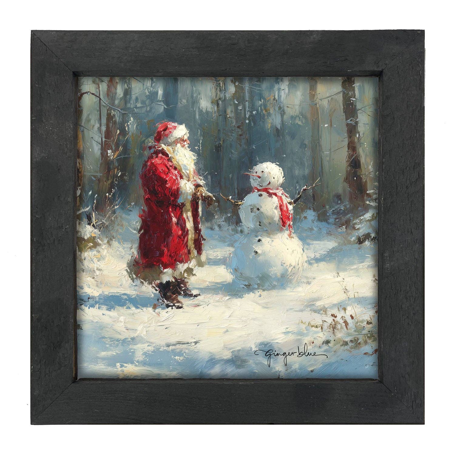 ginger blue - Wholesale Christmas Wall Art - Santa and the Snowman0