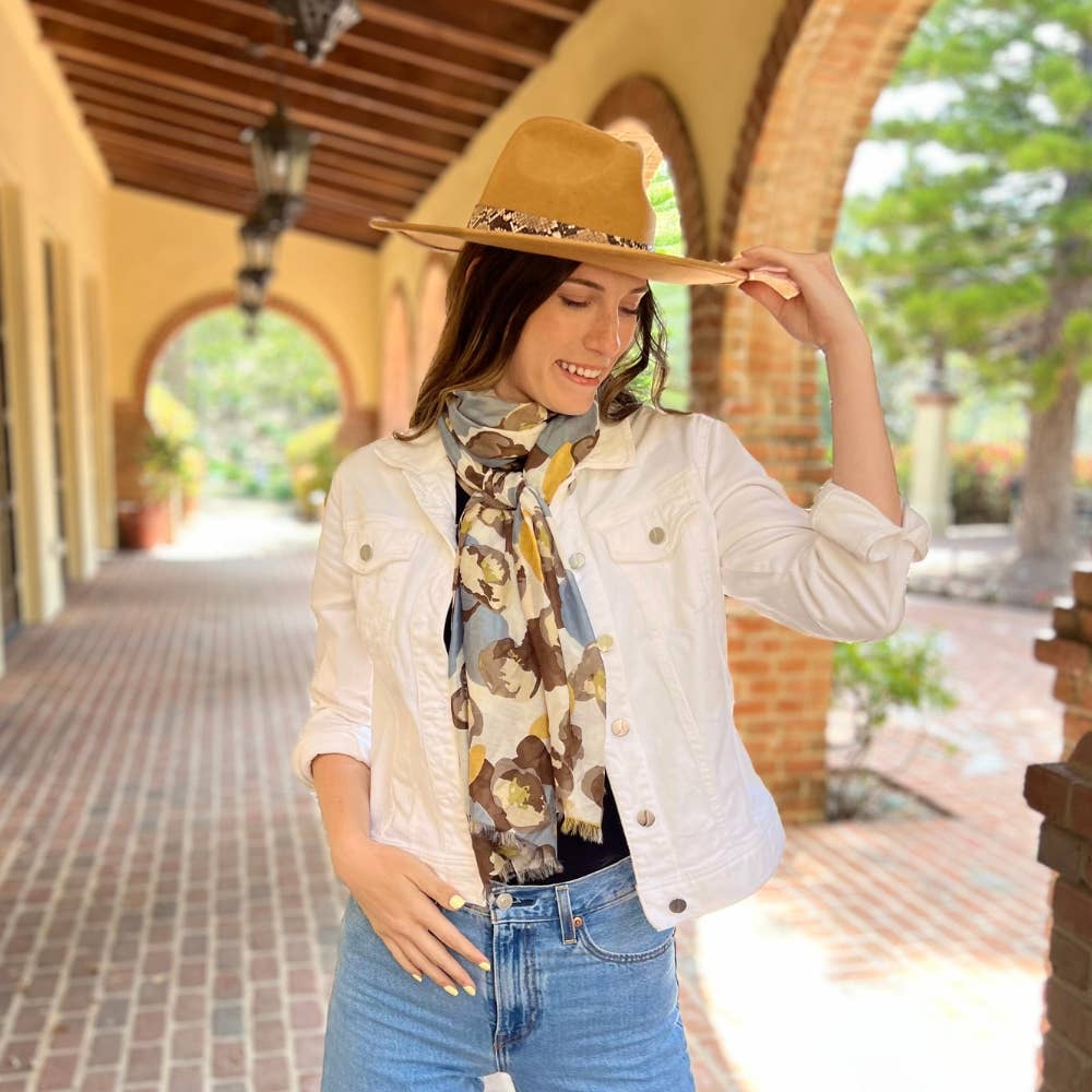 Humble Hilo – Cachecol - Mulher por atacado – Lenço Humble Hilo com arte de papoulas vetoriais30