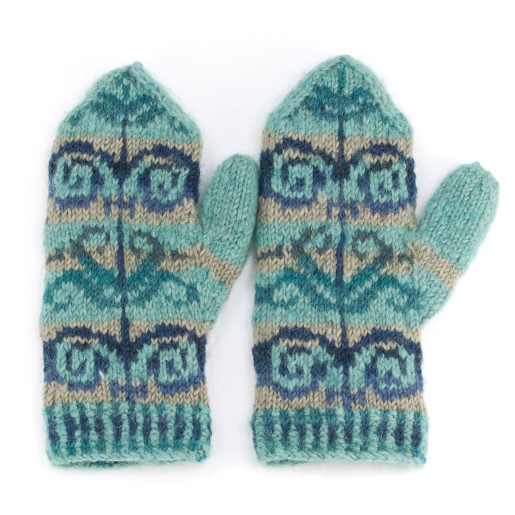 Lost Horizons Knitwear – Ships from USA - Wholesale Mittens - Women's - Natalia Wool Mittens with Fair Isle Knit Pattern3