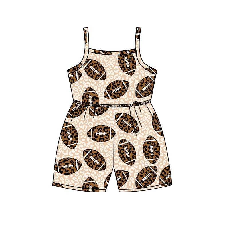 Aier Wholesale - Wholesale Jumpsuit - Kids - Baby girls football baseball leopard summer jumpsuits2