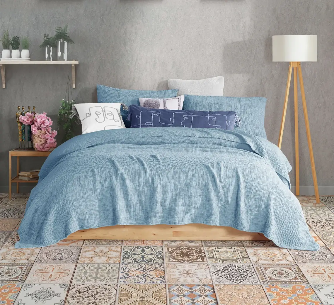 Aseel Buy Good - Wholesale Throw Blanket - Cotton Oversized Throw Bedspread King Size 4-Layer Muslin2