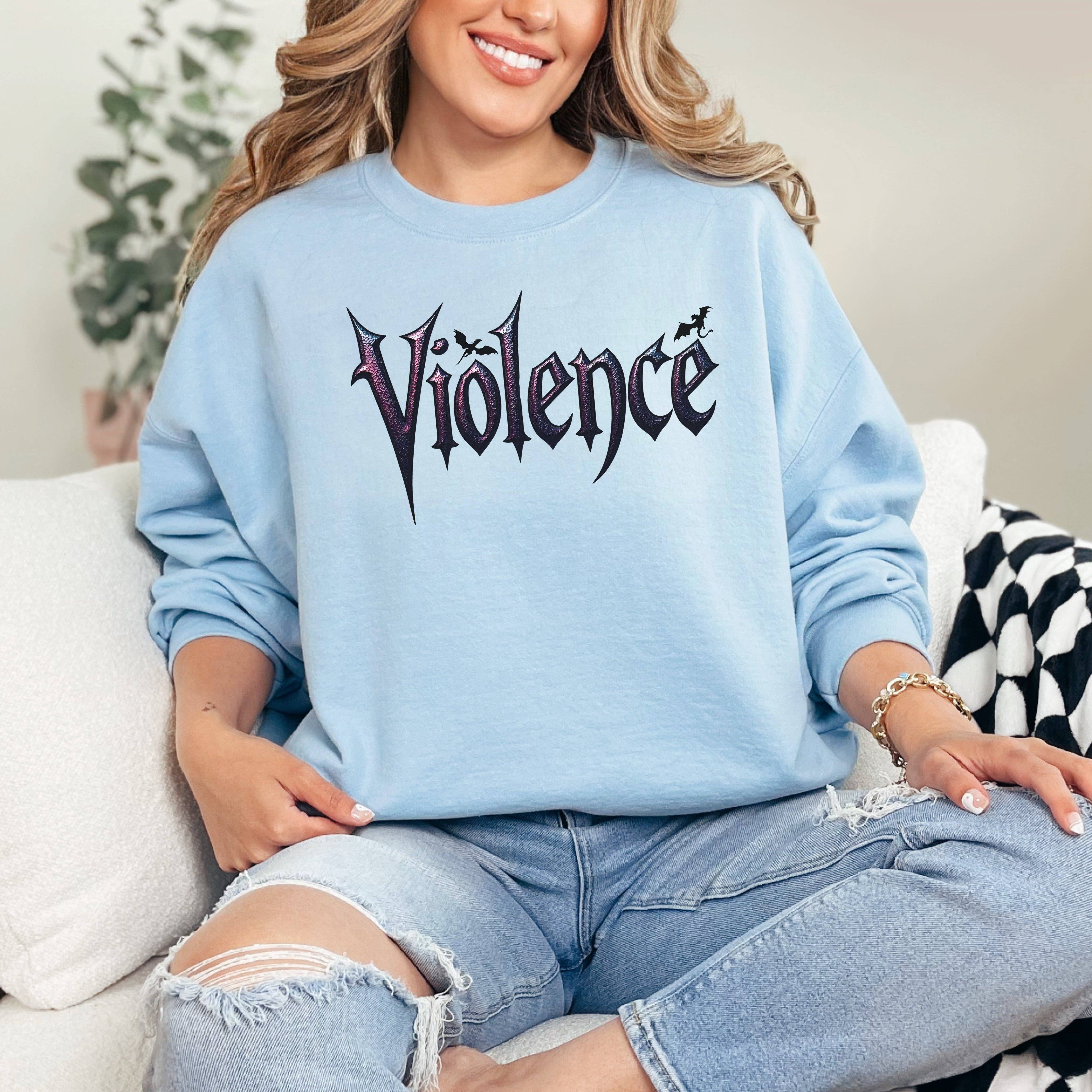 MagicMerchEmporium - Wholesale Graphic Sweatshirt - Women's - "Violence" Graphic Sweatshirt5