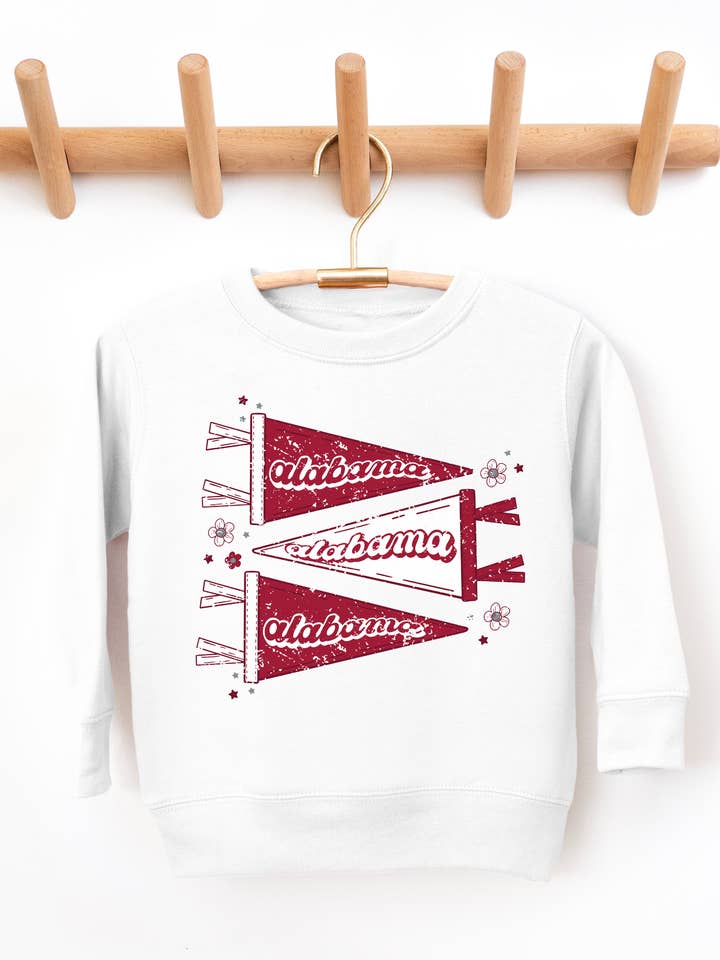Alabama Pennant Distressed Toddler Graphic Sweatshirt for wholesale by Uncommon Label