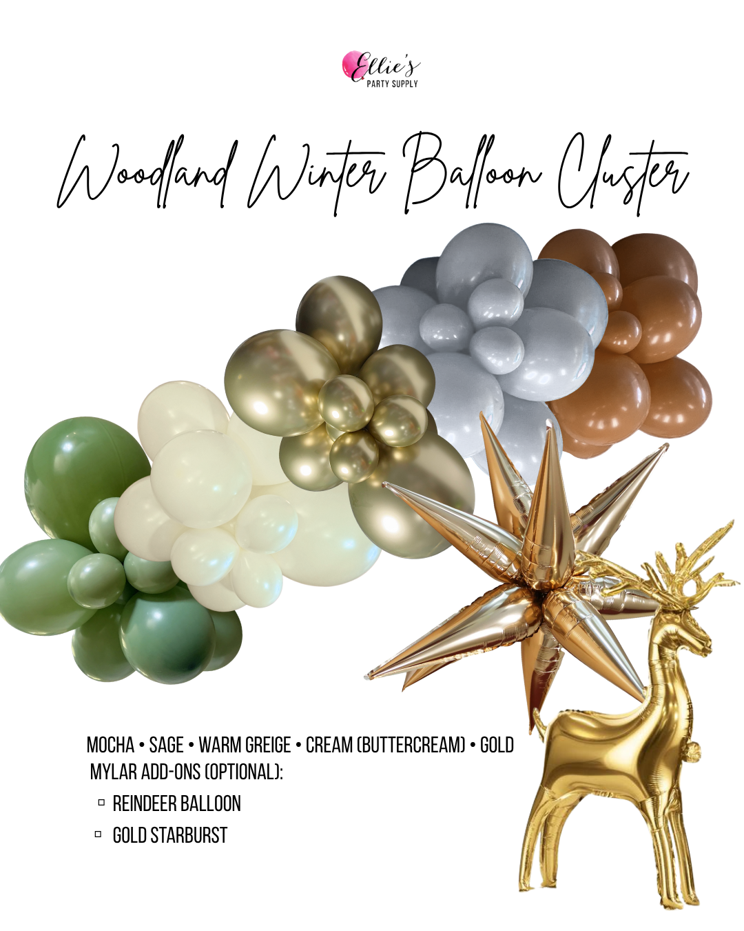 Ellie's Party Supply - Wholesale Bunting/Garland - Woodland Winter Balloon Cluster Garland0