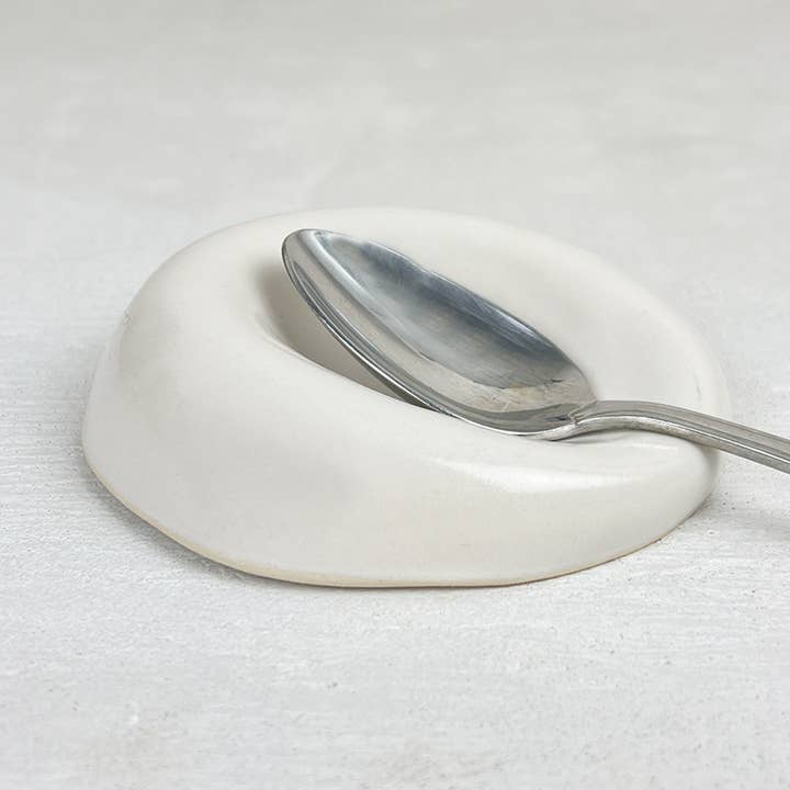 Coffee Spoon Rest Ceramic- White for wholesale by scarlettwares