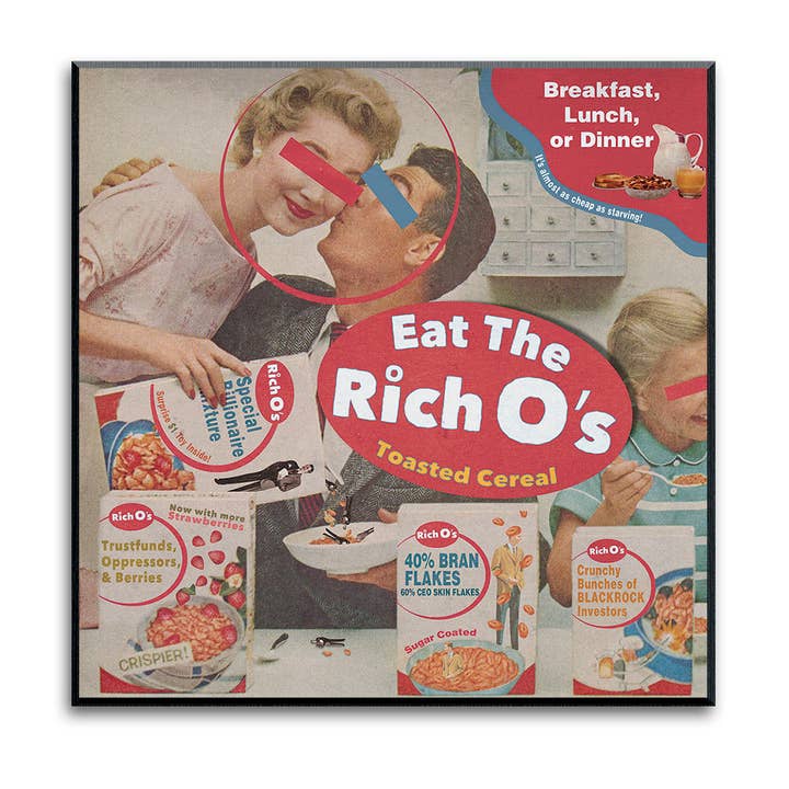 Eat The Rich Wall Art - Vintage Collage – PRINT ONLY for wholesale by Social Living