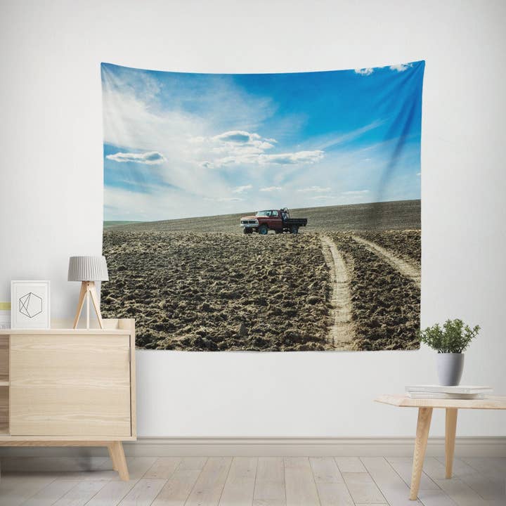Tapeçaria de Parede Panoric Farm, Cowboy Farm Truck Wall Art por atacado de lostkatphoto