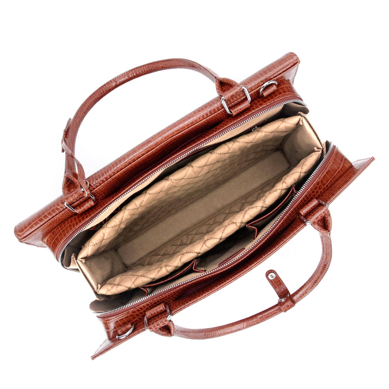 Socha - Venta al por mayor Bolsa de portátil - Mujer - Bolso para ordenador portátil/bolsa de negocios para mujer - punta plateada marrón 15 pulgadas11