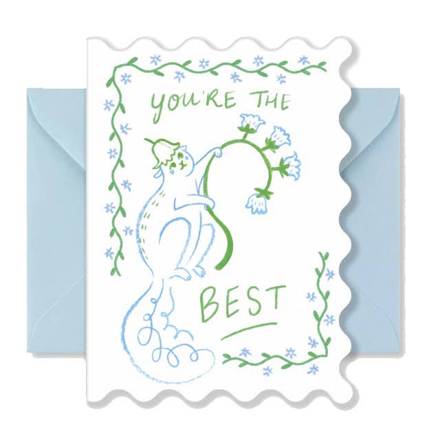 Best Squirrel , A6 Scalloped Greetings Card for wholesale by Bryony Moss Illustration