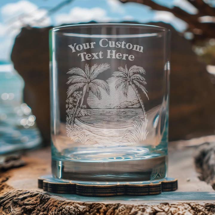 Custom Name Text Engraved Glasses - Beach Theme and other Purchase Wholesale clear beer bottles. Free Returns & Net 60 Terms on Faire trending on Faire.