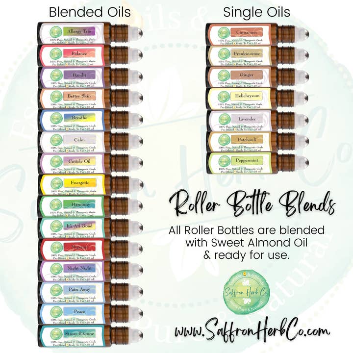Saffron Herb Co. - Wholesale Essential Oil Roll-On - Balance Essential Oil Roller Bottle Blend • 100% Pure & Natural • Pre-Diluted • Ready To Use7