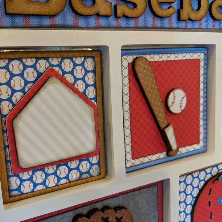 Foundations Decor - Wholesale DIY Craft Kit - Baseball Shadow Box Kit DIY wood craft wall accent