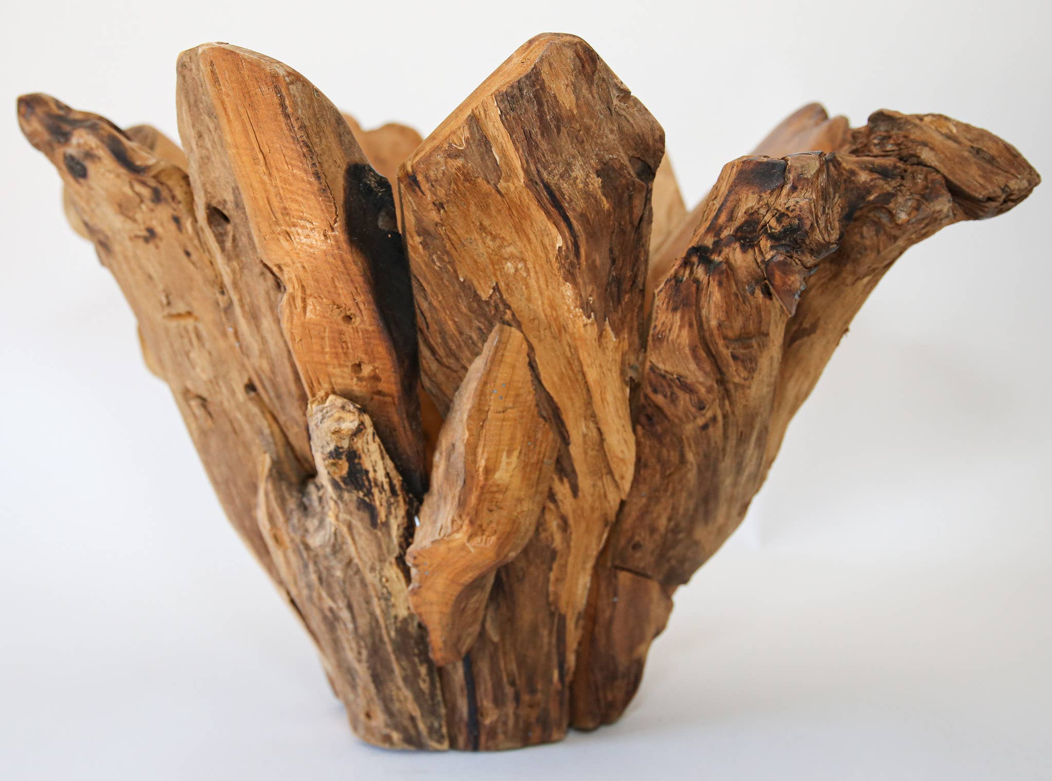 Forever Green Art – wholesale Decorative plate/dish/bowl – 18" Teak Tulip Bowl