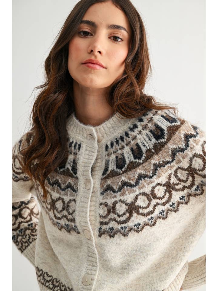 Kofta i nordisk stil av ullblandning för wholesale av Camellia