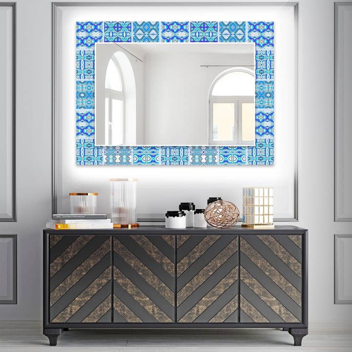 Miroir mural en verre trempé en mosaïque pour la vente par MyPhotostation