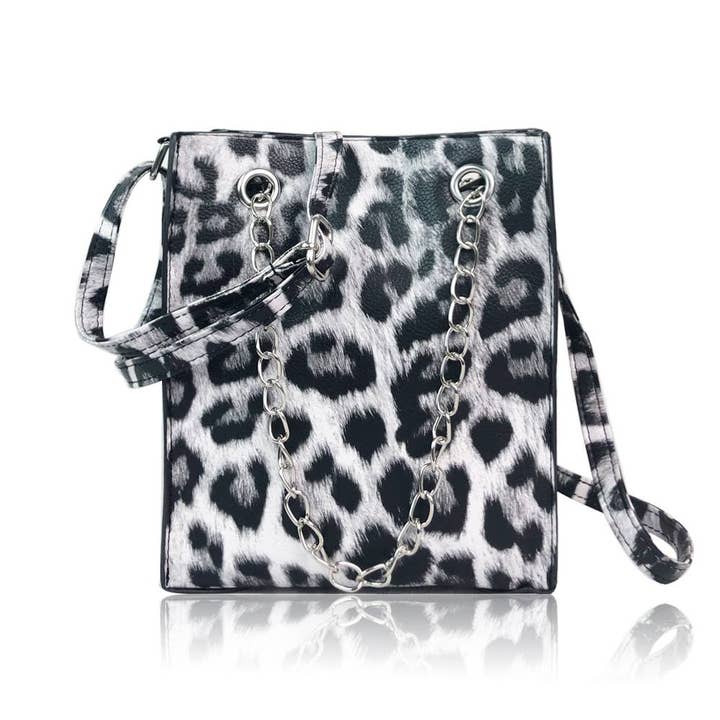 Malina Leopard Chain Tote Bag for wholesale by Belle Trading Ltd